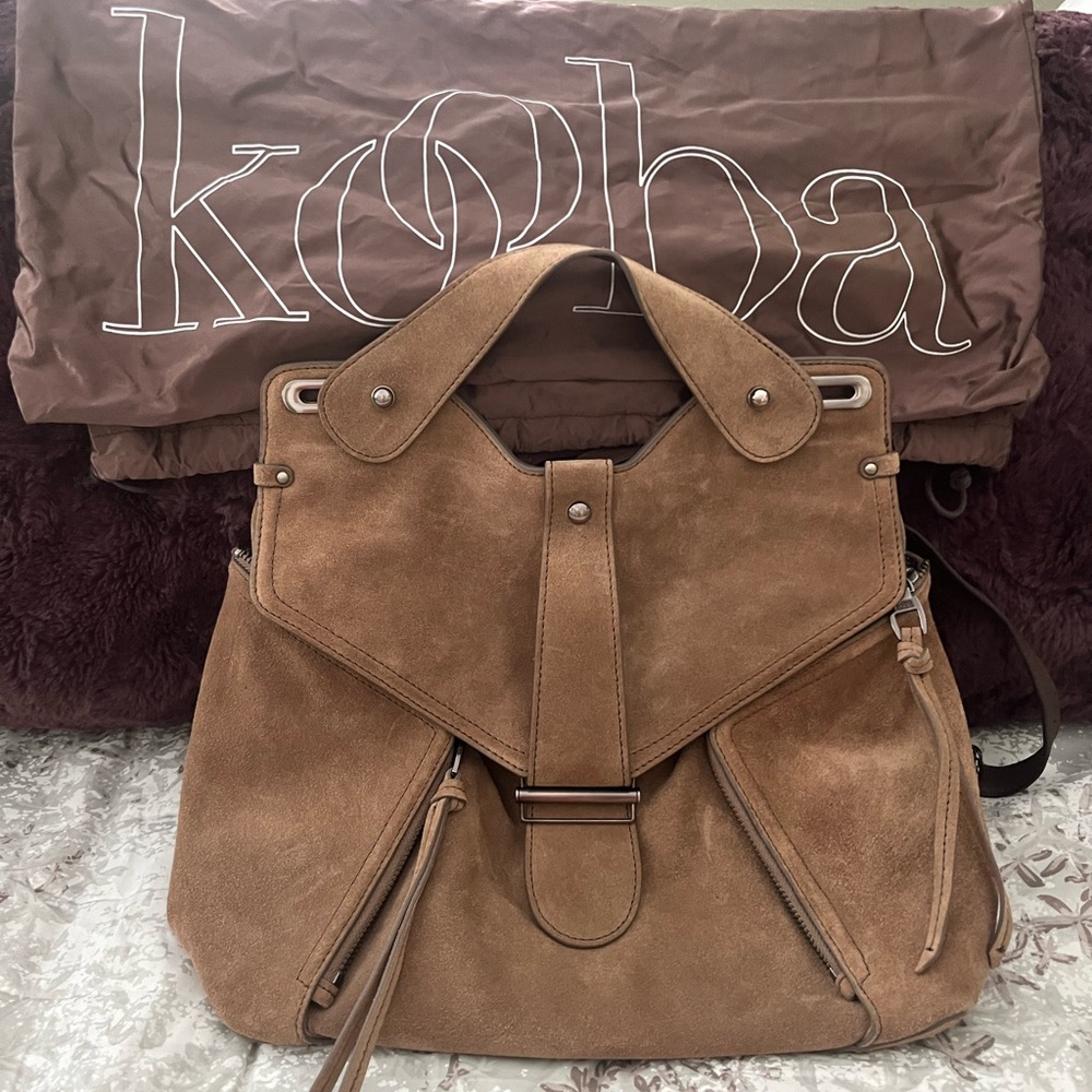Kooba Carrie suede crossbody/backpack
